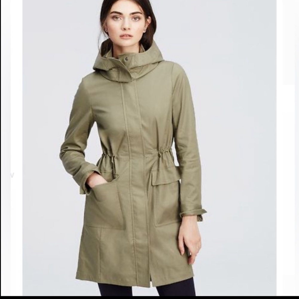 NWOT Ann Taylor hooded Jacket anorak coat waist adjustment sz Small